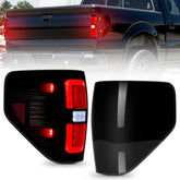 Fit for Ford F150 2009-2014 Full LED Taillights , New Upgrade Smoked Black Rear Brake Stop/Reverse Lights/Parking Lights/Turn Signal Tail Lamp (2PCS, Passenger & Driver Side) | Hawkglow